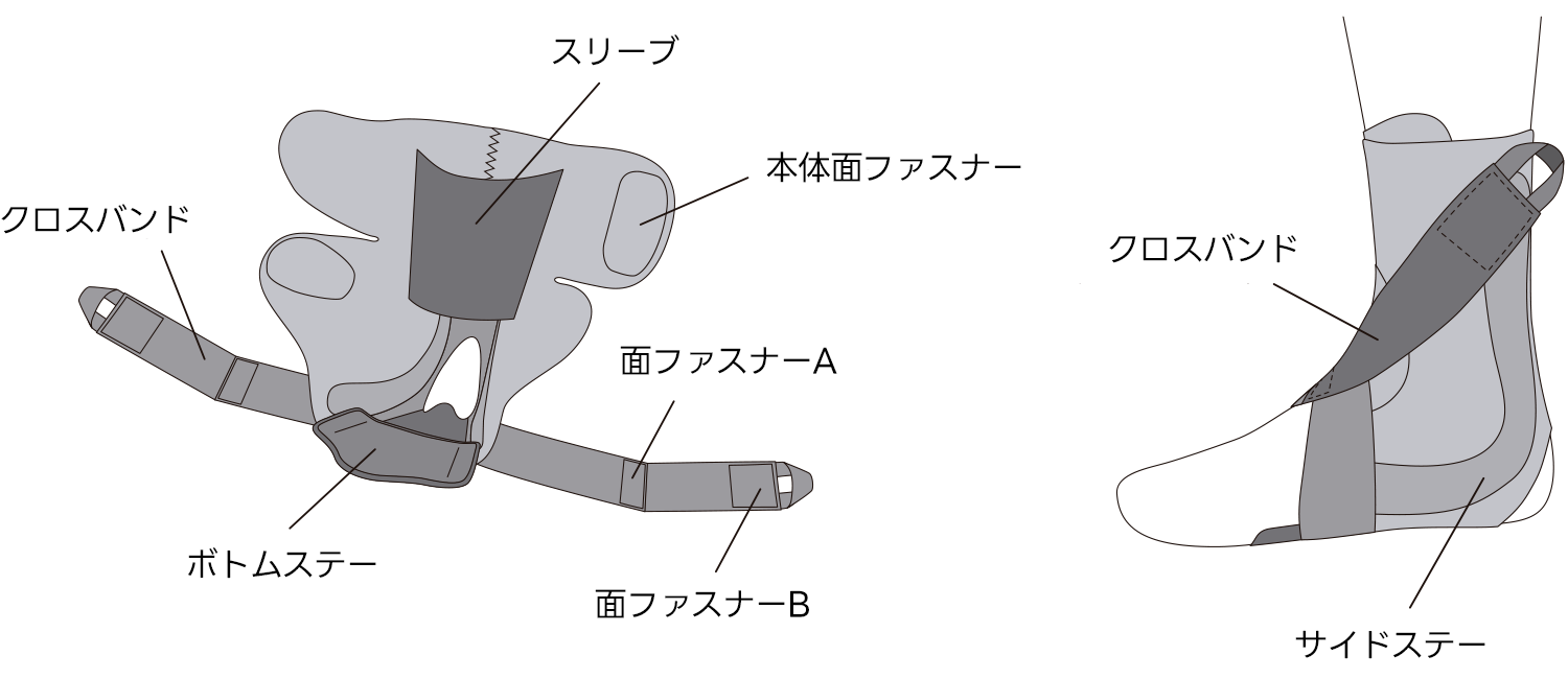 ホンゴウサポーター 各部の名称